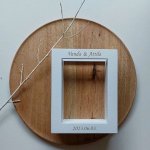 Small Unity Wooden Wedding Sand Ceremony Frame Kit +2 Heart Shaped Vessels + Colored Sand + Engraving Option
