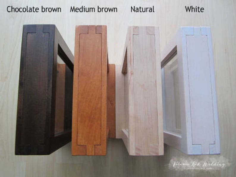 Plastic Free Pyramid Pouring Vases Real Wood Elegant Unity Wedding Sand Ceremony Frame Set Kit Colored Sand Personalization Option
