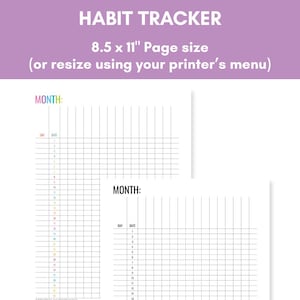 Monthly habit tracker planner printable to do editable fillable pdf template insert landscape routine tasks month resize any page size