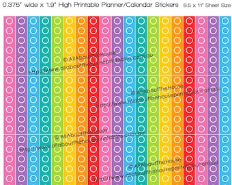 Checklist Planner Stickers Checklist Printable 1.9" L x 0.375" W To Do Tasks Rainbow  ECLP Plum Paper ect - L016