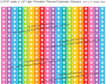 Lollipop List Planner Stickers Checklist Printable 1.9" L x 0.375" W To Do Tasks Rainbow  ECLP Plum Paper ect - L028