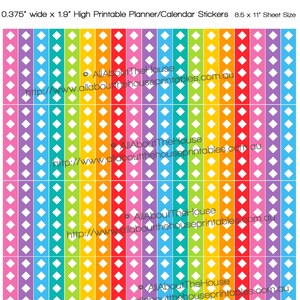 L047 Diamond List Planner Stickers Checklist Printable 1.9 L x 0.375 W To Do Tasks Rainbow Eclp Plum Paper ect L024 image 1