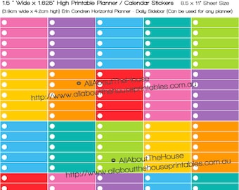 List Planner Stickers Erin Condren Horizontal Printable 1.5"W x 1.625"H Rainbow Daily Sidebar Right Section ECLP or other planner Hds4-5