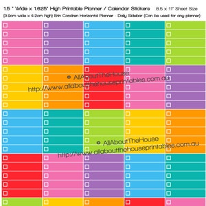 Checklist Planner Stickers made for Erin Condren Horizontal Printable Rainbow Daily Sidebar Right Section ECLP MAMBI Happy Planner Hds4 image 1