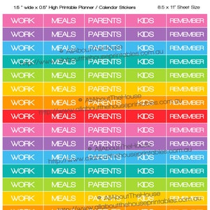 List Planner Stickers Printable 1.5"w x 0.5h" to do clean errands contact to buy label made for Erin Condren  ECLP Plum Paper kikki k ol009