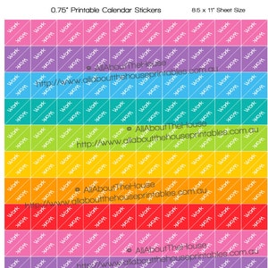 Work Planner Stickers Printable Calendar corner shift schedule made for Erin Condren, Plum Paper, Day Designer, Simplified Planner etc. T012