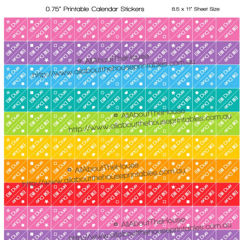 T Bill Calendar Etsy