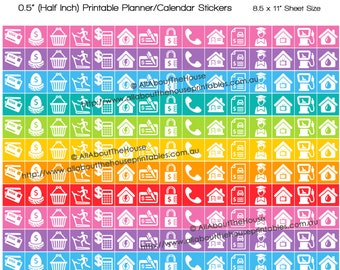 Money planner stickers icon bills payday mortgage student loan reminder Printable Rainbow Planner  made for Erin Condren any planner HIS078