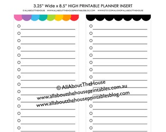 printable Planner Insert grocery list to do checklist dashboard rainbow Erin Condren, Plum Paper, Inkwell Press, Emily Ley, Day Designer etc