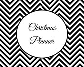 EDITABLE Christmas Planner Chevron BLACK Pdf INSTANT download Home Organisation Gift List To Do Checklist Calendar Party Planner guest list