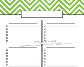 EDITABLE - Lista de tareas imprimible Lista de compras imprimible - Lista de cualquier cosa Planificador Chevron imprimible