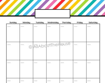 Planner Binder Calendar Day Planner Printable day to a page Rainbow PDF Editable 2014 2015 Agenda Household Binder Calendar letter arc note