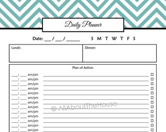 EDITABLE Daily Planner Printable - Chevron Printable - PDF printable - Printable Planner - Weekly Planner - Product Number 260