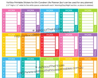 Work Stickers Sidebar Weekly daily tracking Planner Stickers Printable calendar business direct sales  made for Erin Condren, happy planner
