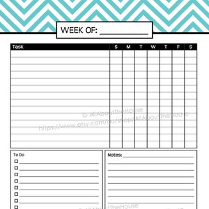 Weekly Planner chevron Printable Rainbow Stripe PDF Editable fillable Household Binder 2014 2015 day Planner Agenda 8.5 x 11 A5 letter daily