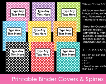 Planner insert, binder divider, planner insert, rainbow, letter size, Half Size, A5, polka dot, Printable, rainbow, happy planner, ec cover