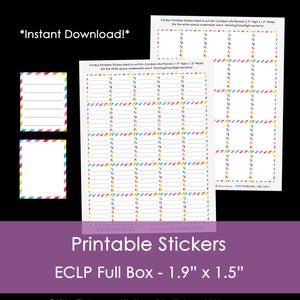 Erin Condren Planner Stickers Printable Full Box Rainbow Decorate Lined & Unlined Can also use with Plum Paper or any other planner image 1