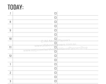 Daily checklist and schedule planner printable editable priorities school study family rainbow black letter size can resize to A5 etc.