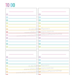Anything list printable editable checklist cleaning shopping school grocery project planner rainbow letter size can resize to A5 or other image 1