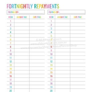 Rastreador de pagos quincenales imprimible editable insertar gastos plantilla de gastos planificador arco iris dinero rastreador finanzas pagar pdf