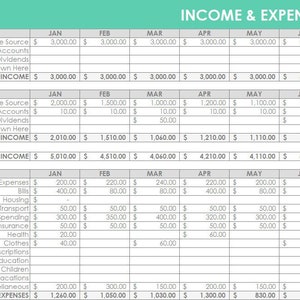 Personal budgeting excel spreadsheets income expenses tracking finance spending family actual vs. budget monthly google docs home planner image 1