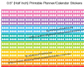 Hydrate Planner Stickers Printable Rainbow icon drink up water intake tracker health hydrate tracker made for erin condren plum paper HIS064