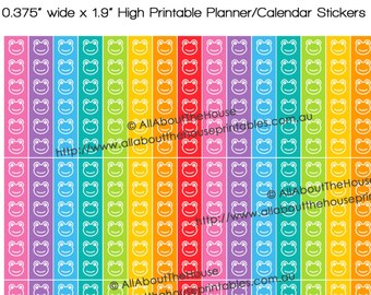 Frog List Planner Stickers Checklist Printable 1.9" L x 0.375" W To Do Tasks Rainbow  ECLP Plum Paper ect - L025