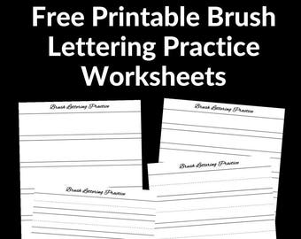 Brush lettering practice worksheets printable tombow faber castell marvy le plume american crafts etc