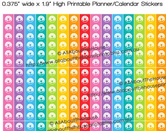 Donut List Planner Stickers Checklist Printable 1.9" L x 0.375" W To Do Tasks Rainbow  ECLP Plum Paper ect - L020
