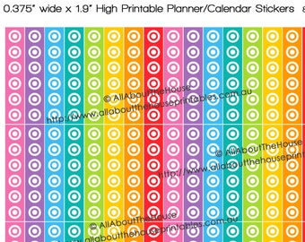 Target Printable Calendar / Planner Stickers 1.9" long x 0.375" wide Rainbow 2015 Planner Acessory ECLP Plum Paper Filofax ect L046