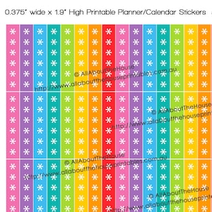 Sternchen Liste Planer Sticker Printable 1.9"x0.375" Rainbow Planner Acessory Plum Paper Fix kikki k happy planner classic vertikal