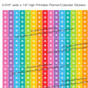 Asterisk List planner stickers Printable 1.9x0.375 Rainbow Planner Acessory Plum Paper Fix kikki k happy planner classic vertical image 1