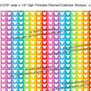 Mickey Mouse Planner Stickers Checklist Printable Planner Stickers 1.9 L x 0.375 W Disney Inspired Rainbow ECLP Plum Paper ect image 1