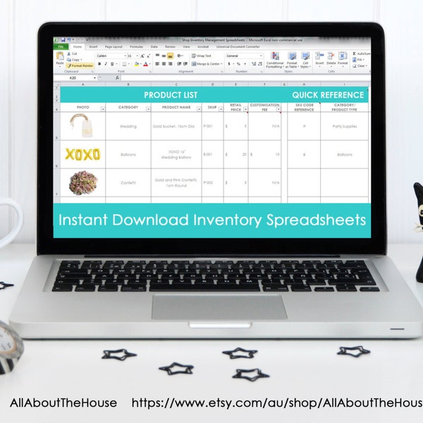 Inventory spreadsheet etsy seller tool shop management supplies materials cost of goods sold wholesale retail pricing worksheet excel forms