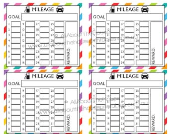 Mileage planner stickers notes page Printable business direct sales car Erin Condren ECLP Rainbow log book tax deduction happy plum NPTS12