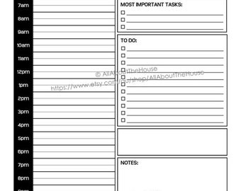 on sale half size printable planner daily planner weekly etsy