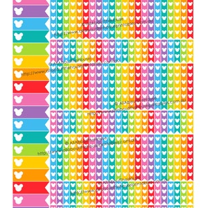 Mickey Mouse Planner Stickers Bundle Kit Rainbow Calendar accessory flag countdown savings to do icon erin condren plum paper any planner imagem 4