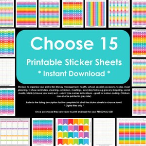 Teardrop DewDrop Checklist Printable Planner Stickers 1.9 L x 0.375 W Rainbow 2016 Planner ECLP Plum Paper Filofax etc L001 Bild 3