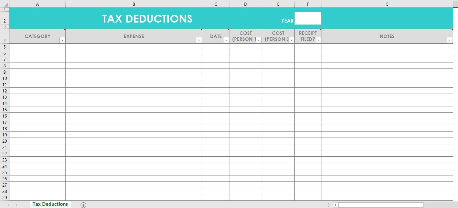 Tax Deductions Excel Spreadsheets Budgeting Tracking Finance Spending  Family Actual Vs. Budget Monthly Google Docs Home Planner Tax Planning -  Etsy
