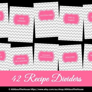 EDITABLE Recipe Binder Printables Recipe Sheet Recipe Card Recipes to Try Template PDF Editable Binder Cover Spine Favorite Recipes Preppy zdjęcie 3