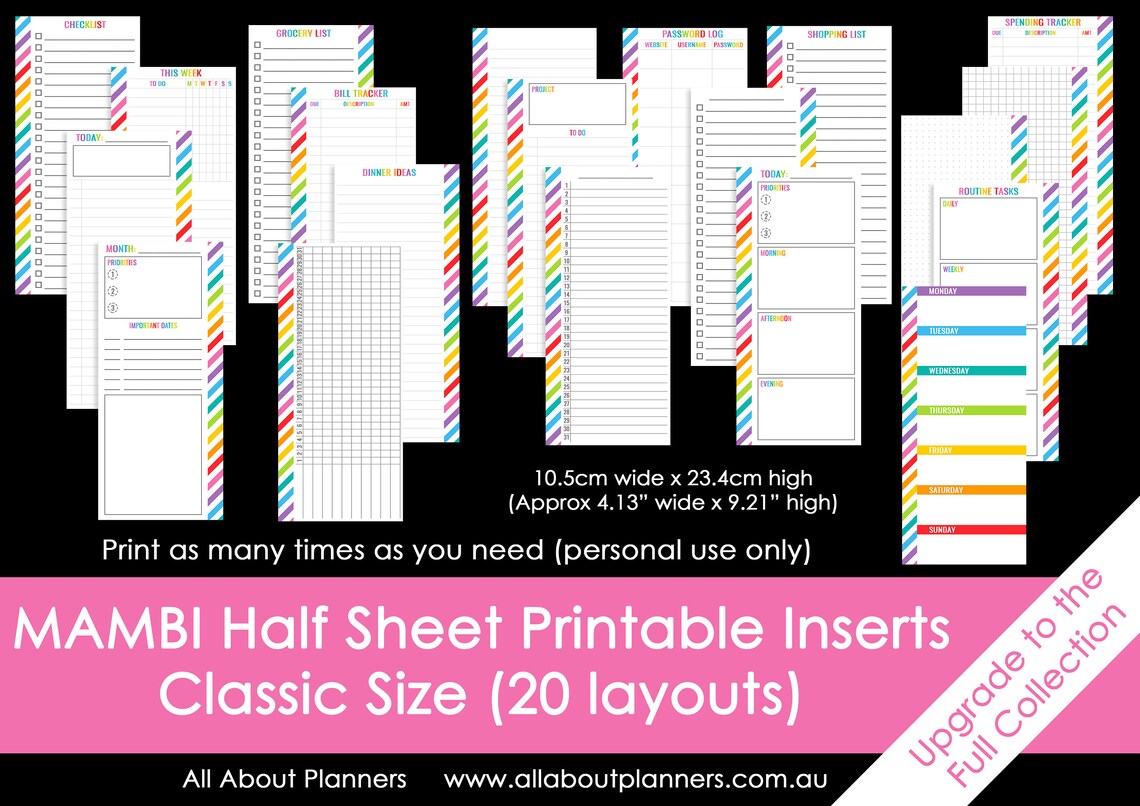 MAMBI Half Sheet Monthly Habit Tracker Printable Planner | Etsy
