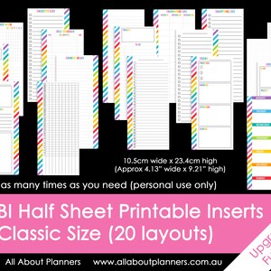 MAMBI Half Sheet Monthly Habit Tracker Printable Planner Insert Refill ...