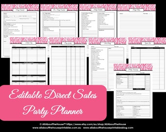 Direct Sales Party Checklist Planner Editable Business Planner Printables Organize any direct sales consultant Pdf Instant DL