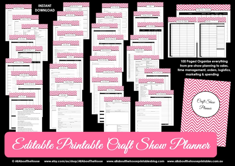 Craft Show Planner, trade show, market, handmade, creative business, entrepreneur, holiday, direct sales, booth, stall, DIY, printable image 1