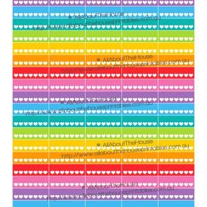 Habit Planner Stickers Printable Hearts Daily Routine 1.5W x 0.5H Rainbow Weekly Tasks made for Erin Condren ECLP Plum Paper Ol040 image 3