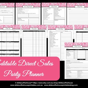 Direct Sales Planner Editable Business Planner Binder Printables Organize Any Direct Sales Business 150pgs Pink Zebra INSTANT DOWNLOAD image 5