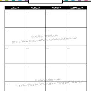 Printable Calendar 2 Page Monthly Calendar Printable Rainbow Perpetual ...