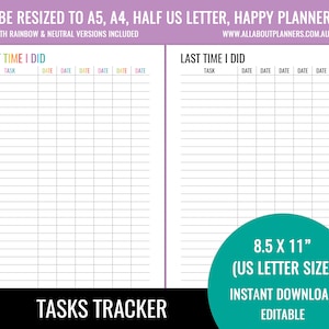 Last time I did routine habits planner editable printable reminder cleanng insert list refill US letter size resize a5 personal size half image 1