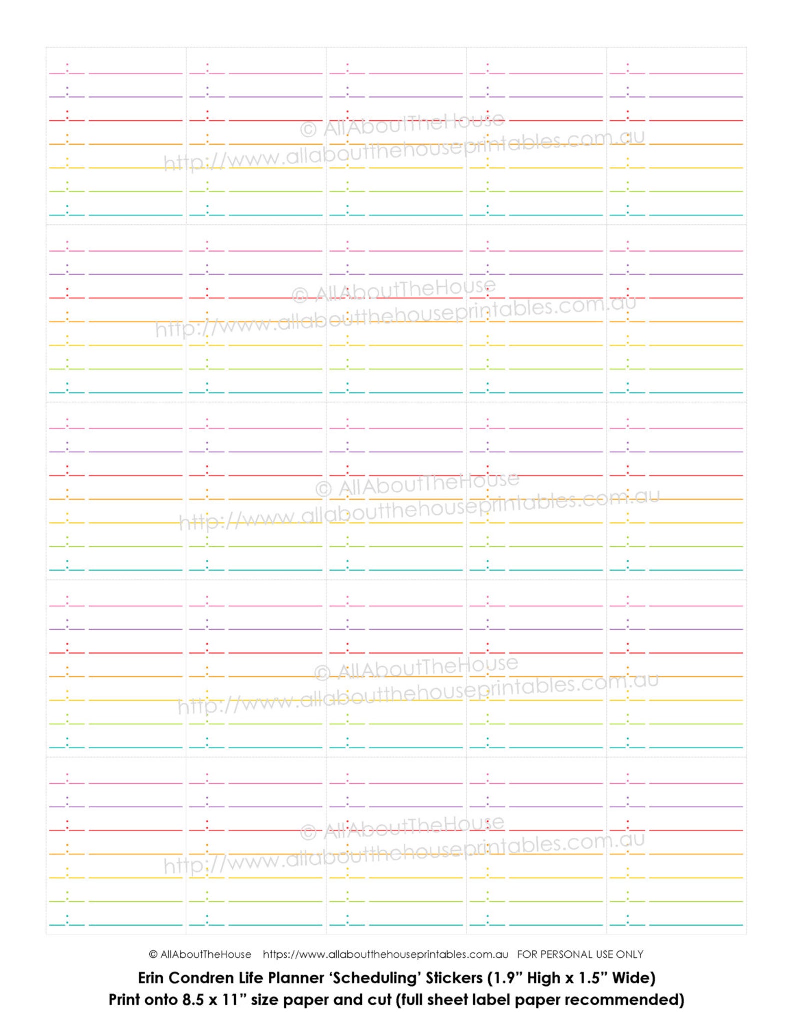 Printable Calendar Planner Stickers Scheduling Full Box Made for Erin ...