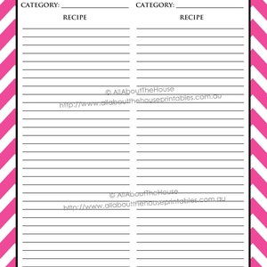 EDITABLE Recipe Binder Printables Recipe Sheet Recipe Card Recipes to Try Template PDF Editable Binder Cover Spine Favorite Recipes Preppy image 4